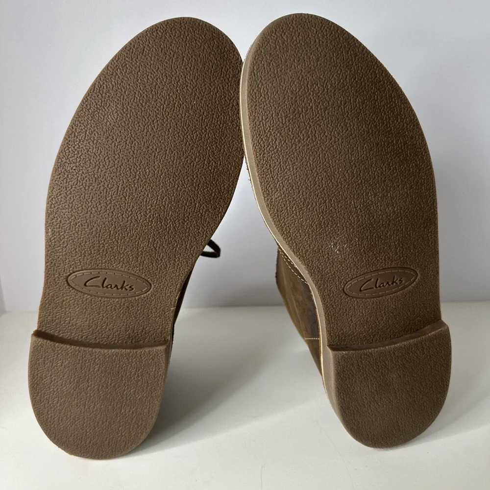 Clarks Men's Bushacre 2 Real Leather Chukka Boots Shoes Size 9 US VERY NICE